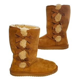 Koolaburra by UGG Chestnut Victoria Tall Bow Boots Womens Size 9 Tan